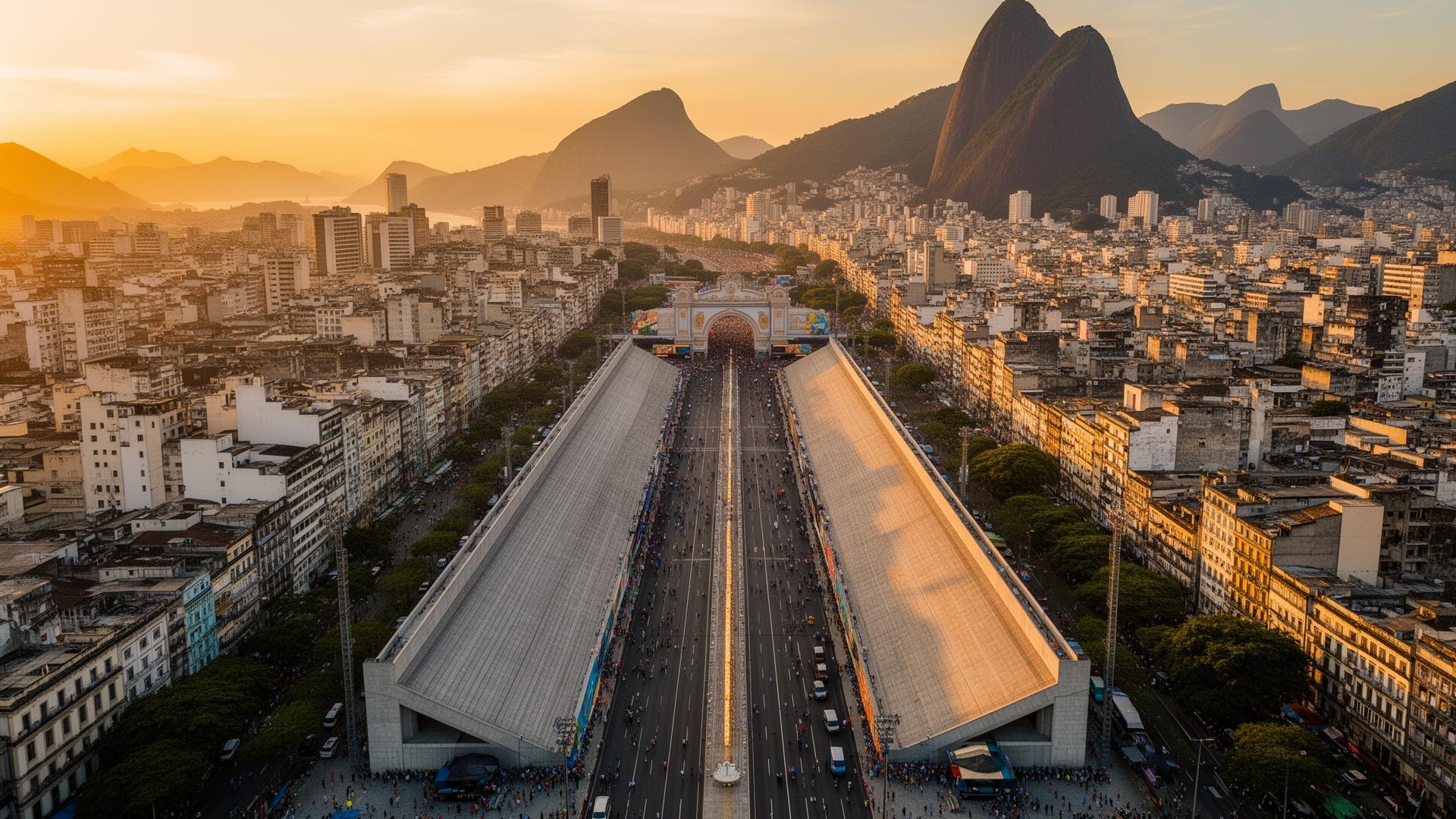 Vista aérea da Praça Onze e centro do Rio
